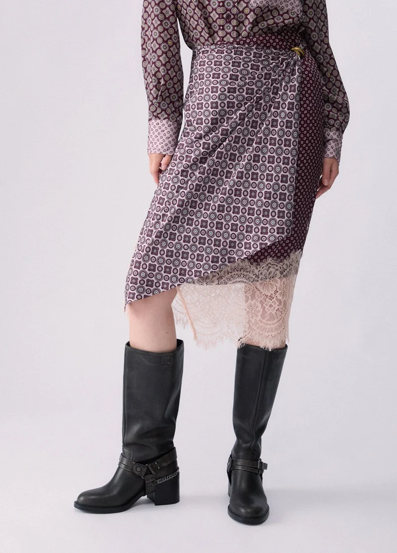 Midi Skirt with Lace Details