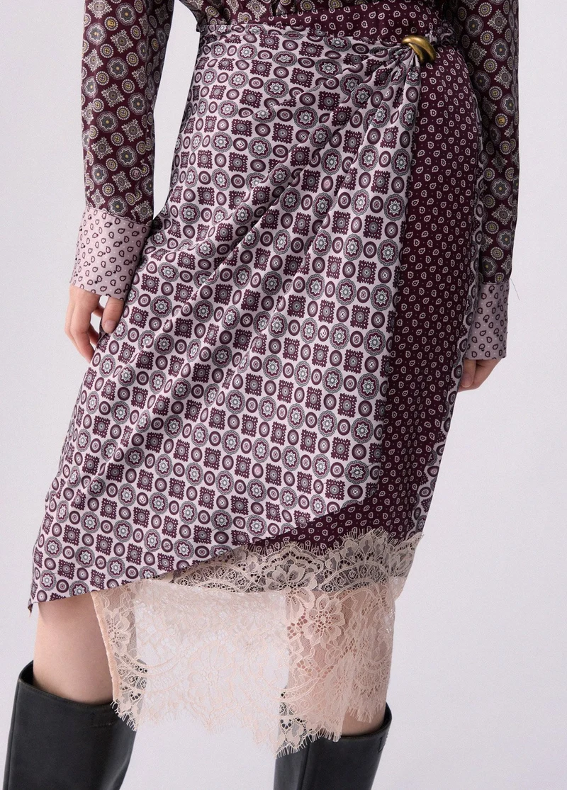 Midi Skirt with Lace Details