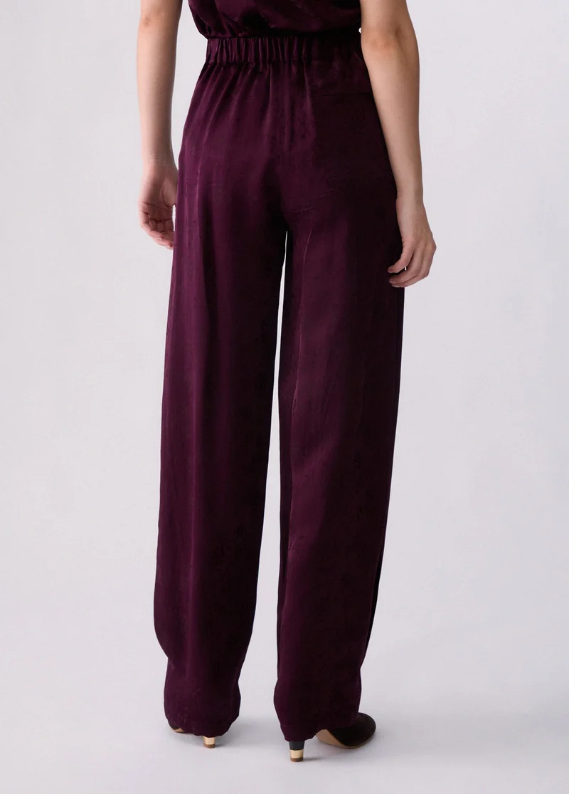 Balloon trousers in jacquard satin