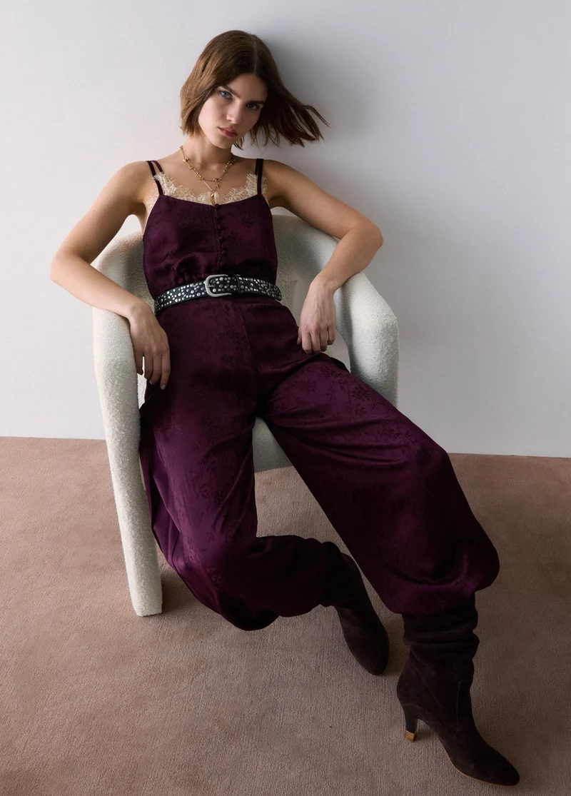 Balloon trousers in jacquard satin