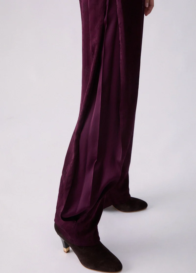 Balloon trousers in jacquard satin