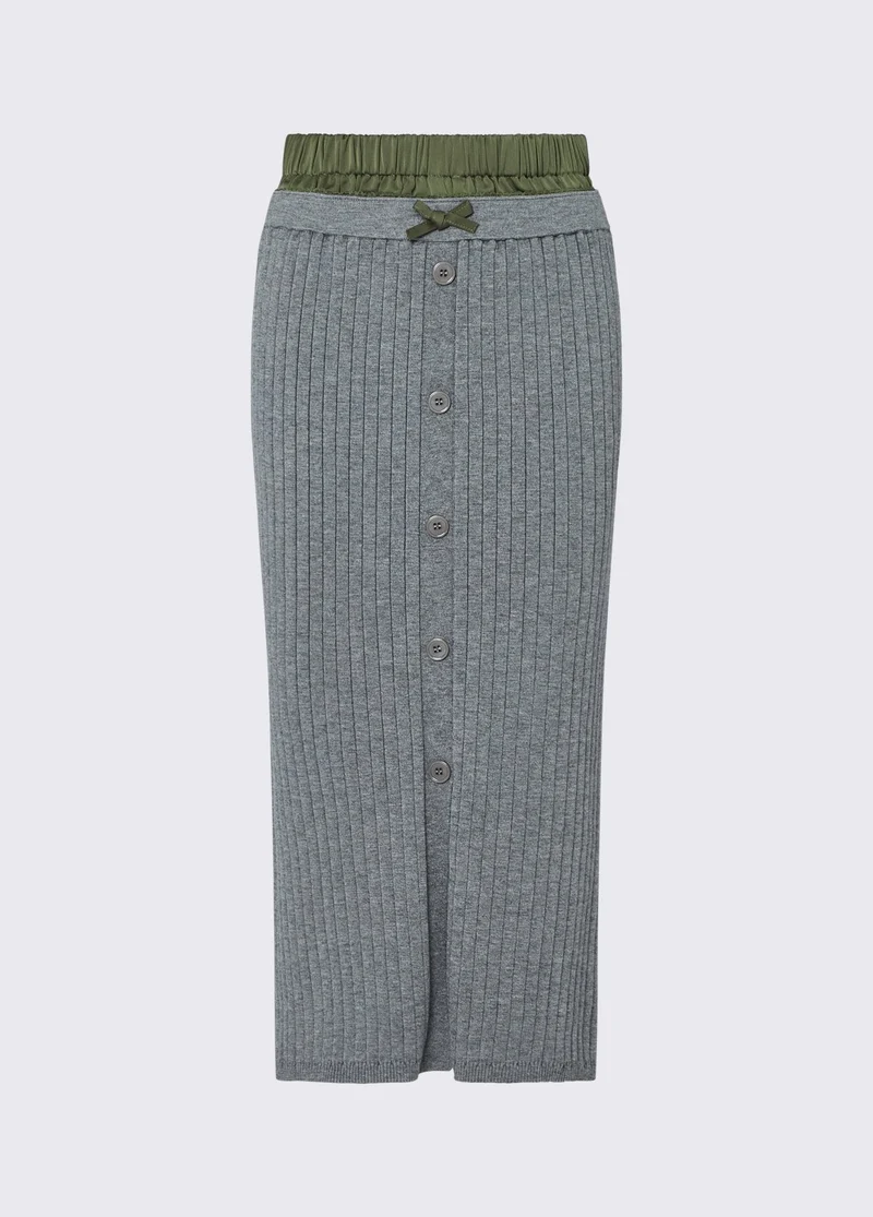 Knit midi skirt