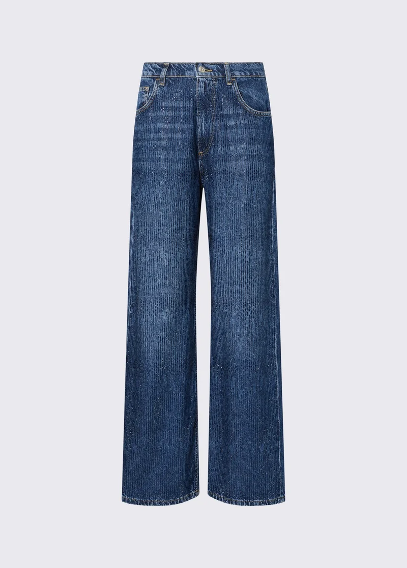 Straight jeans with rhinestones