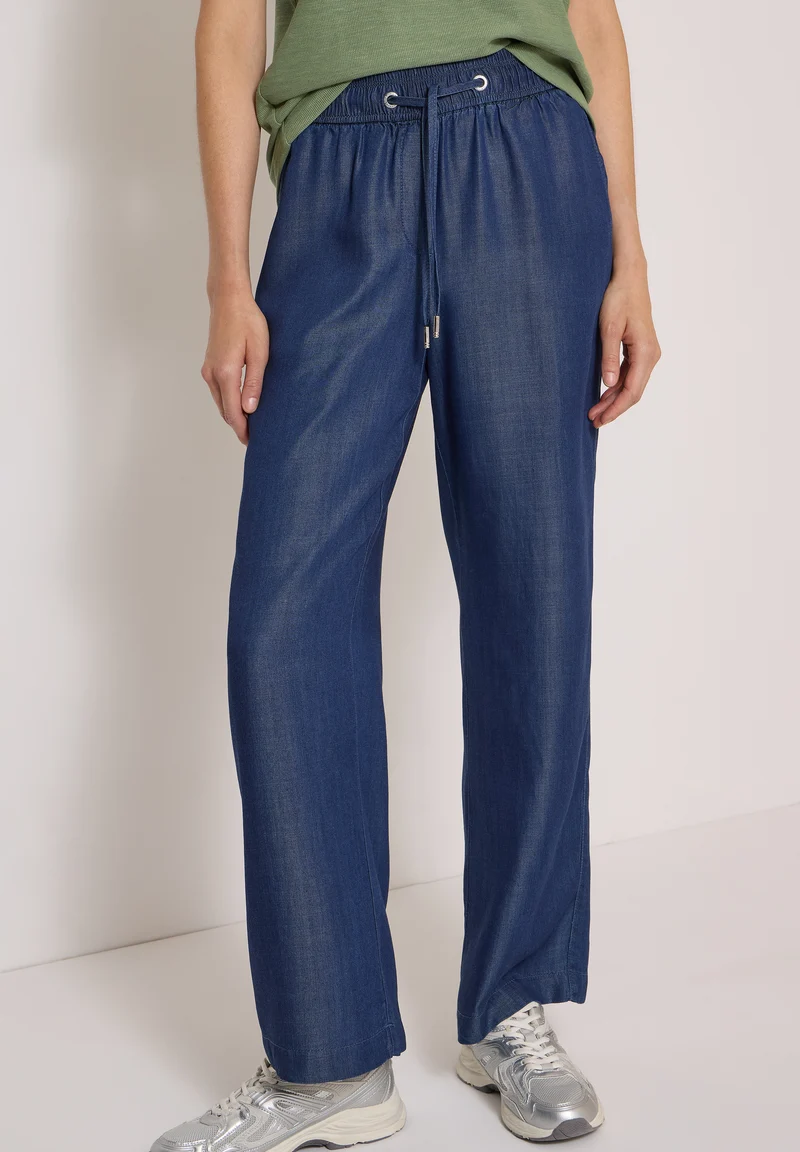 CECIL - Wide Leg Hose in Denim-Optik - Farbe: Dark blue wash