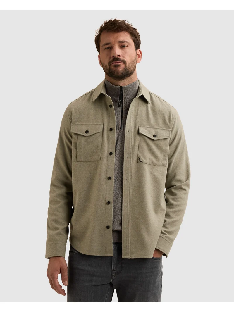 Long sleeve shirt Brushed Melange, Forest Fog