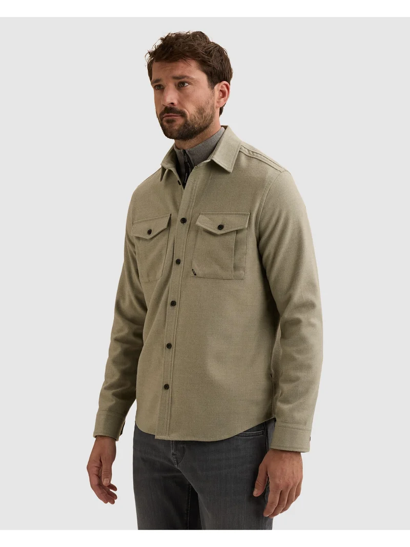 Long sleeve shirt Brushed Melange, Forest Fog