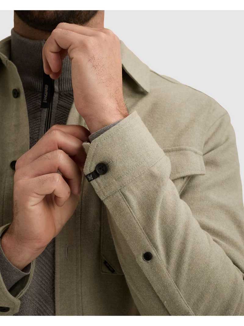 Long sleeve shirt Brushed Melange, Forest Fog