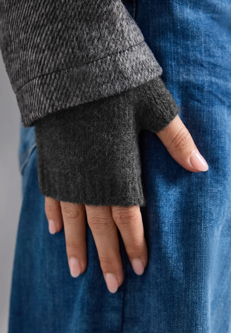 OP_Arm Warmers_Fine Knit Set, anthracite melange