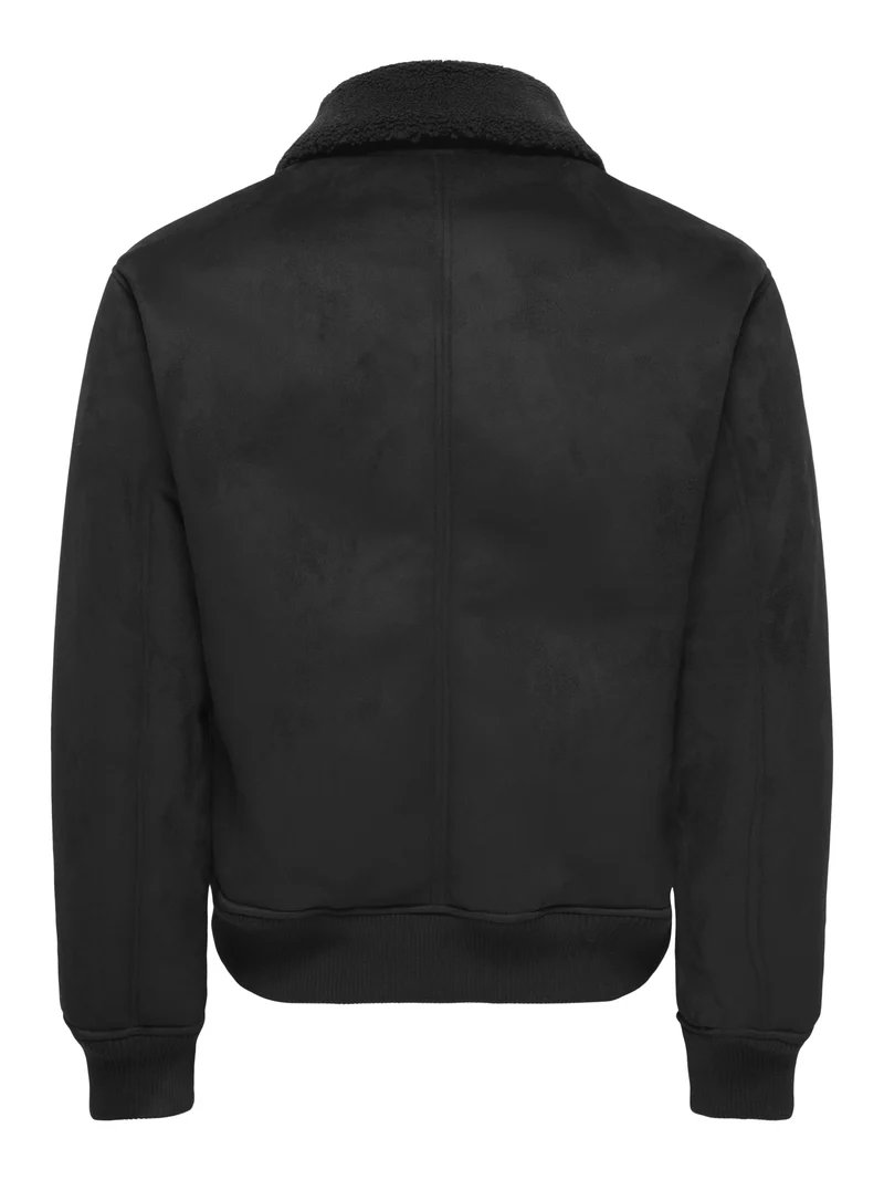 ONSSPENCER SHEARLING JACKET OTW, Black