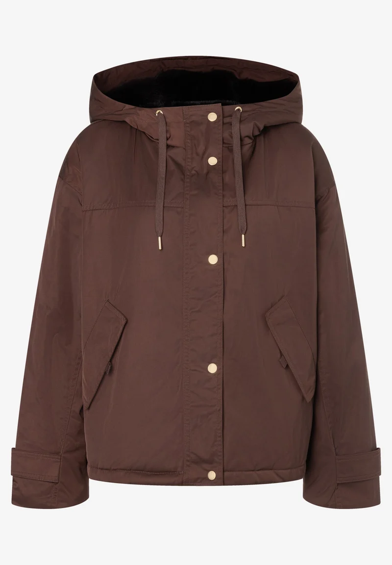 Padded Jacket w Hood, espresso brown