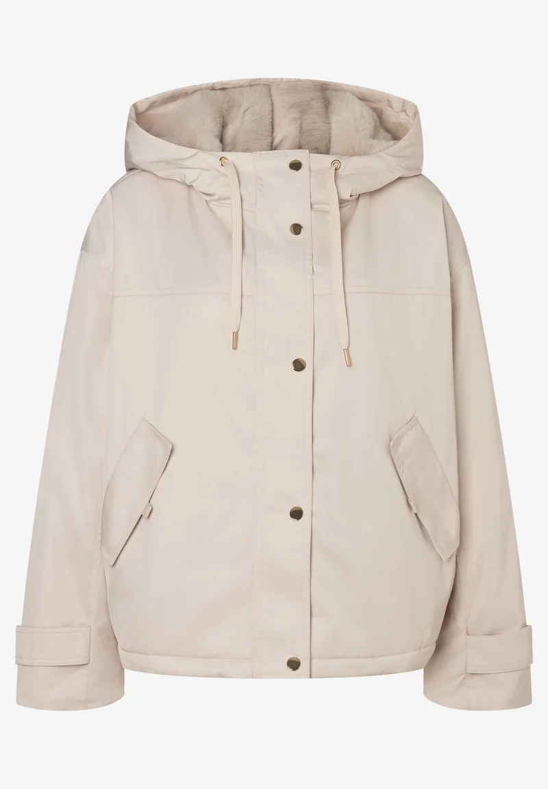 Padded Jacket w Hood, powder cream