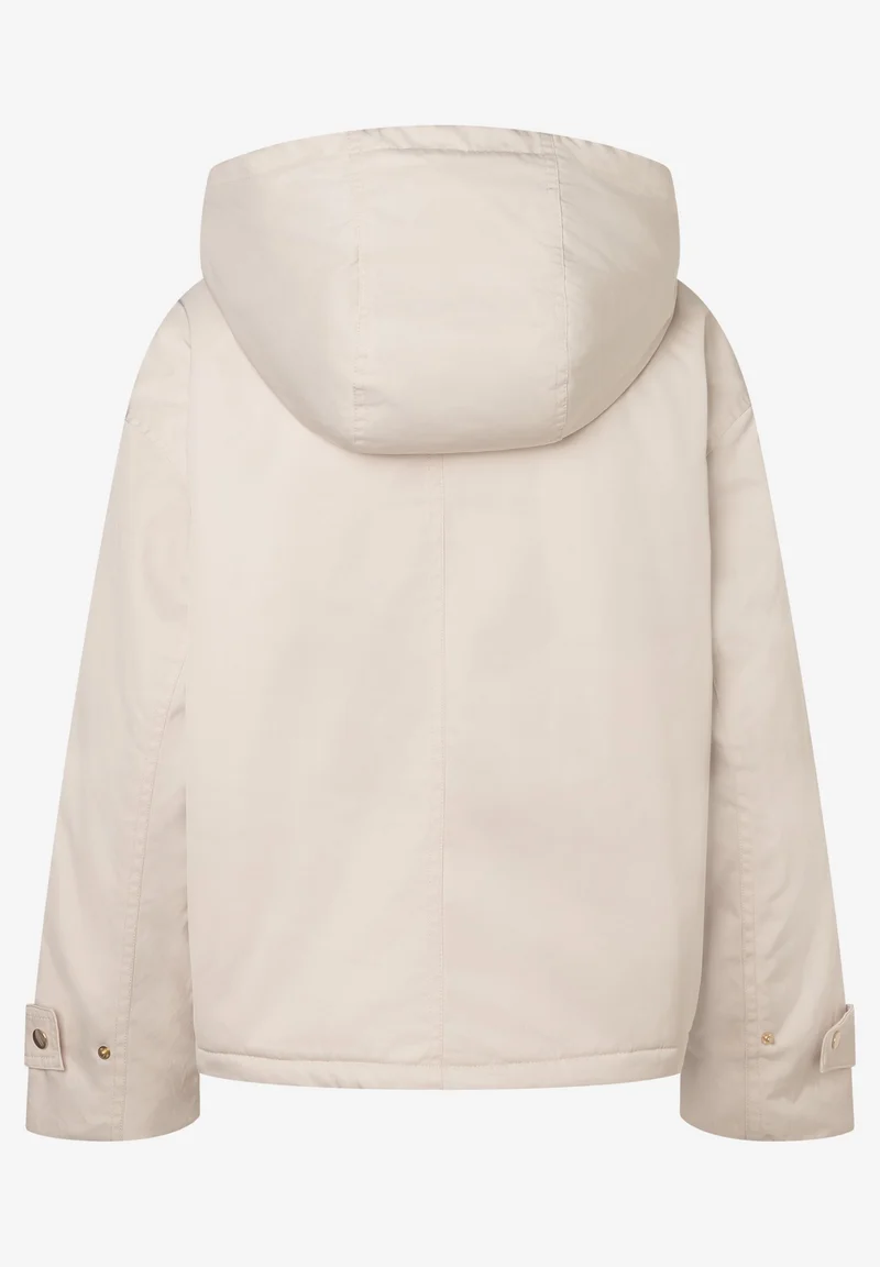 Padded Jacket w Hood, powder cream
