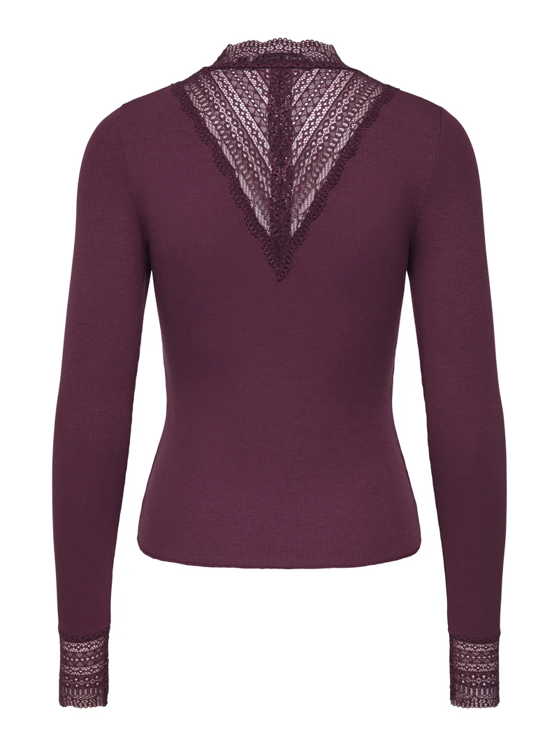 ONLTILDE L/S HIGH NECK LACE TOP JRS, Fig