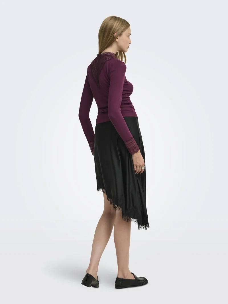 ONLTILDE L/S HIGH NECK LACE TOP JRS, Fig