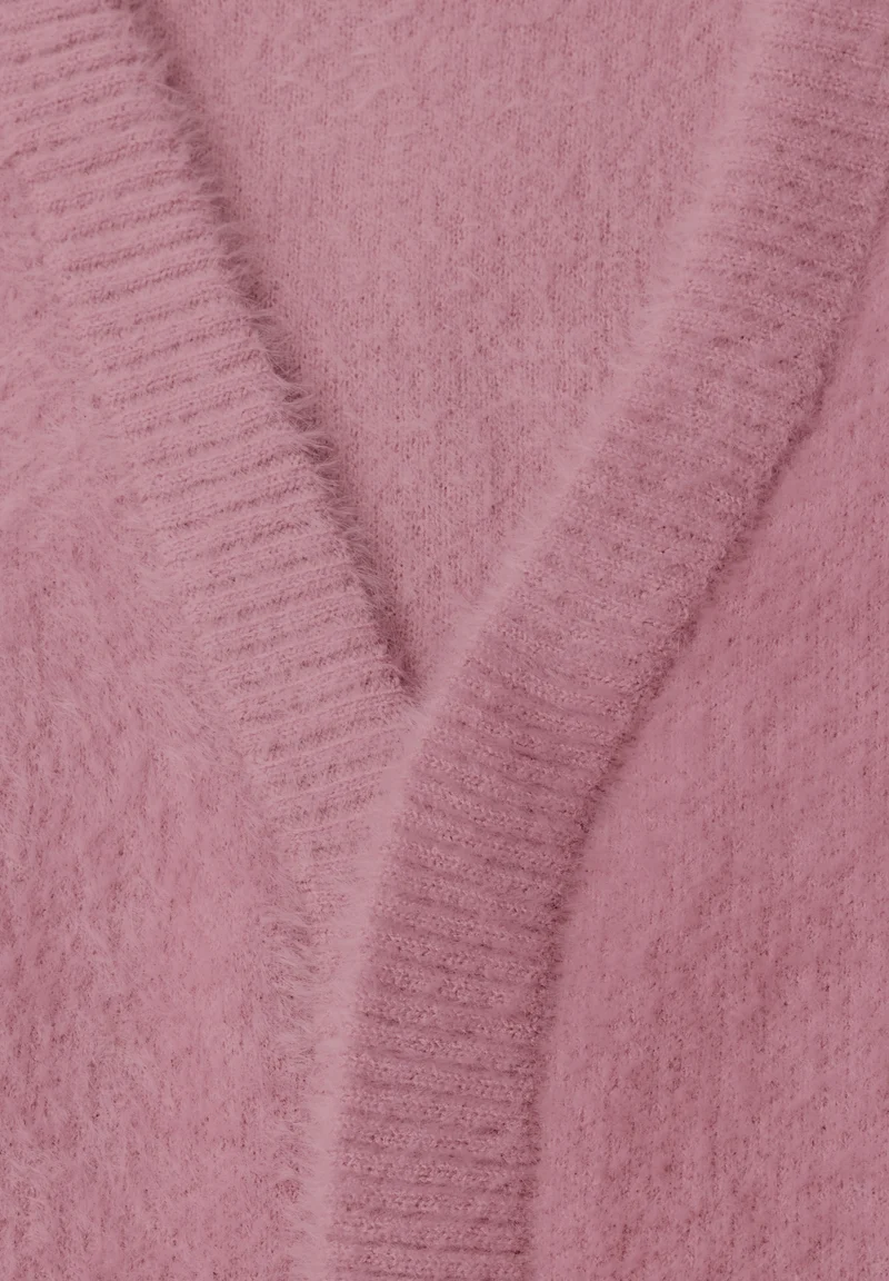 TOS open feather yarn vest, velvet rose