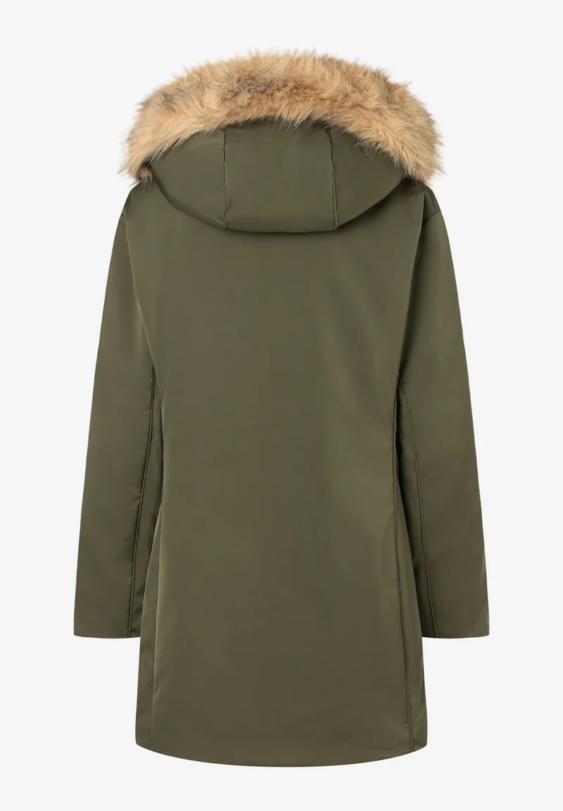Padded Parka w Hood, dark olive