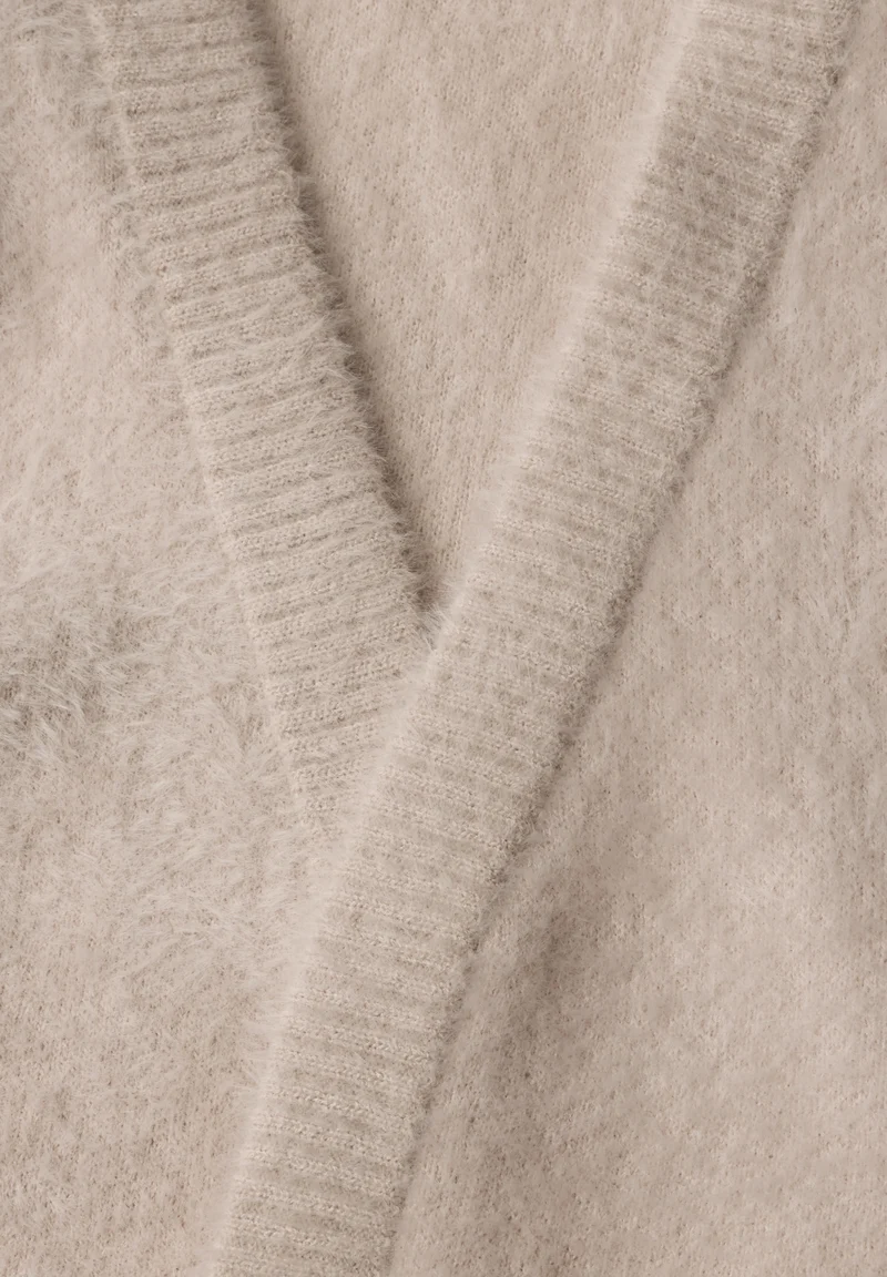 TOS open feather yarn vest, cashmere beige