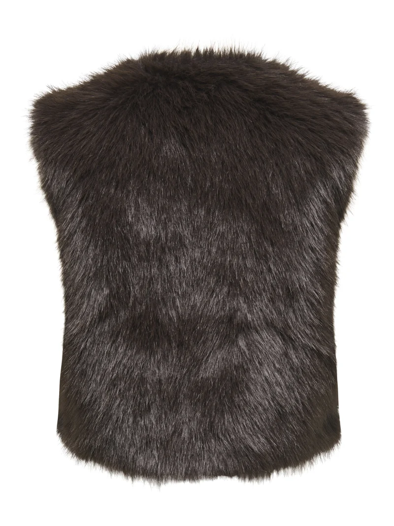 JDYORA FAUX FUR WAISTCOAT OTW QIQ N, Chocolate Torte