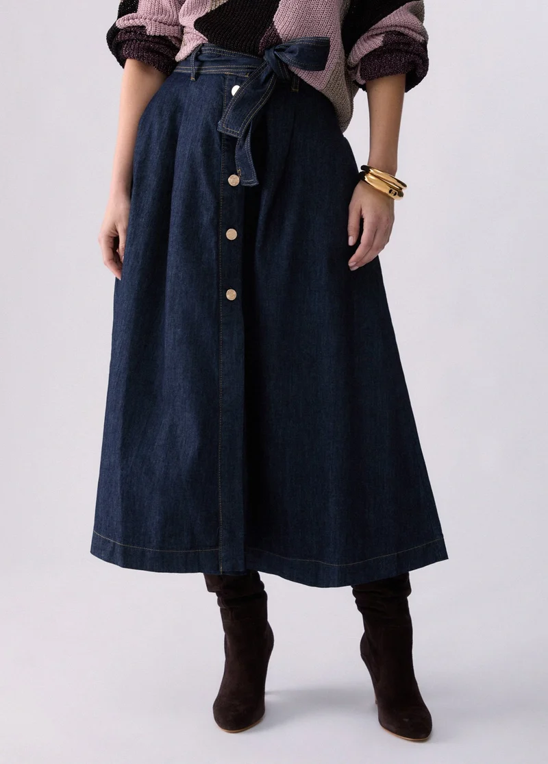 Long Denim Skirt