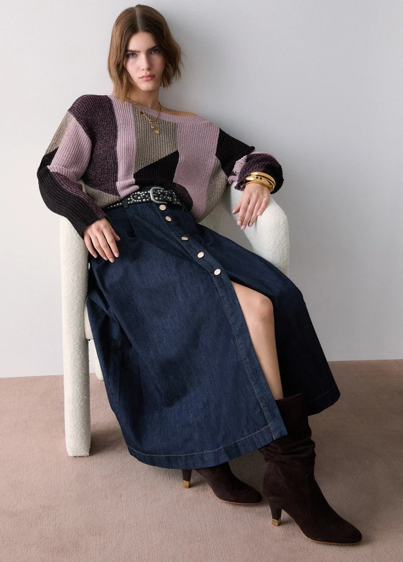 Long Denim Skirt