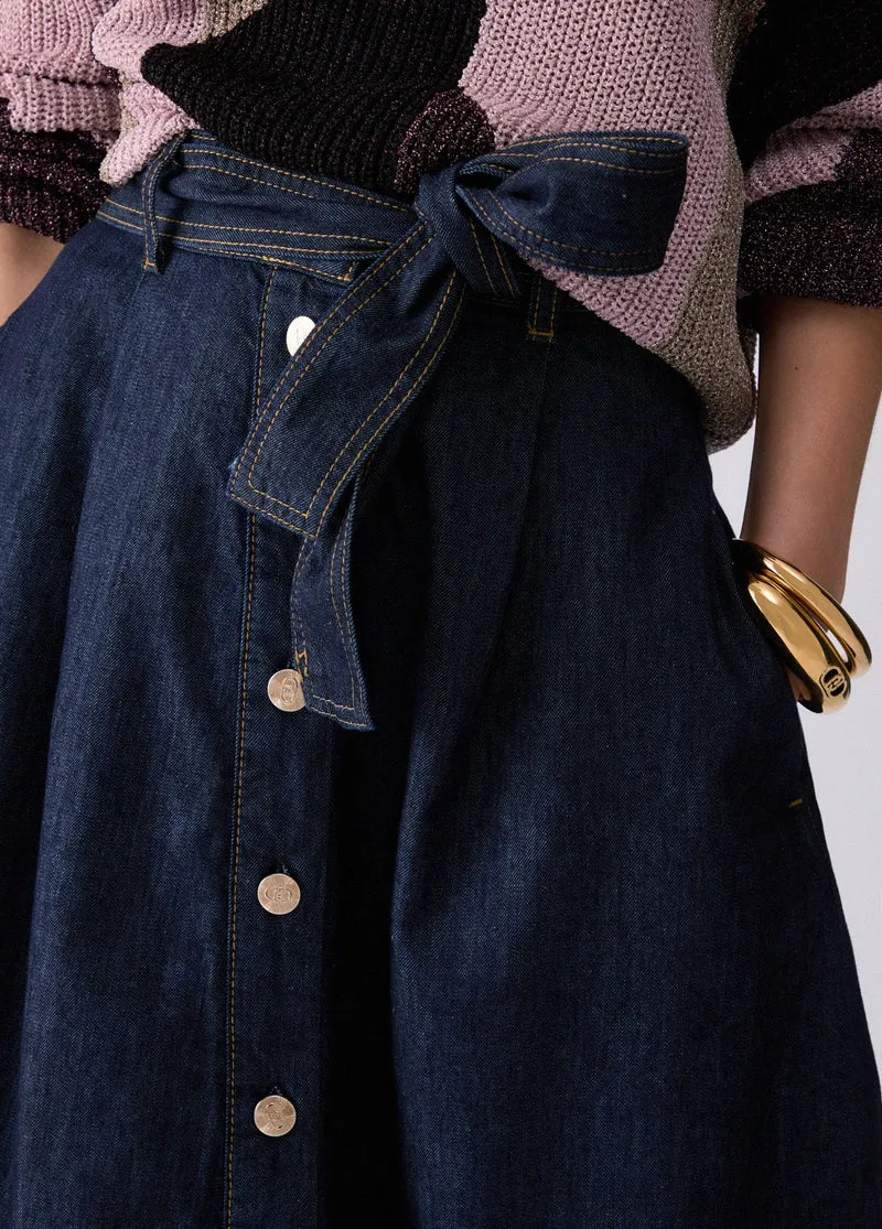 Long Denim Skirt