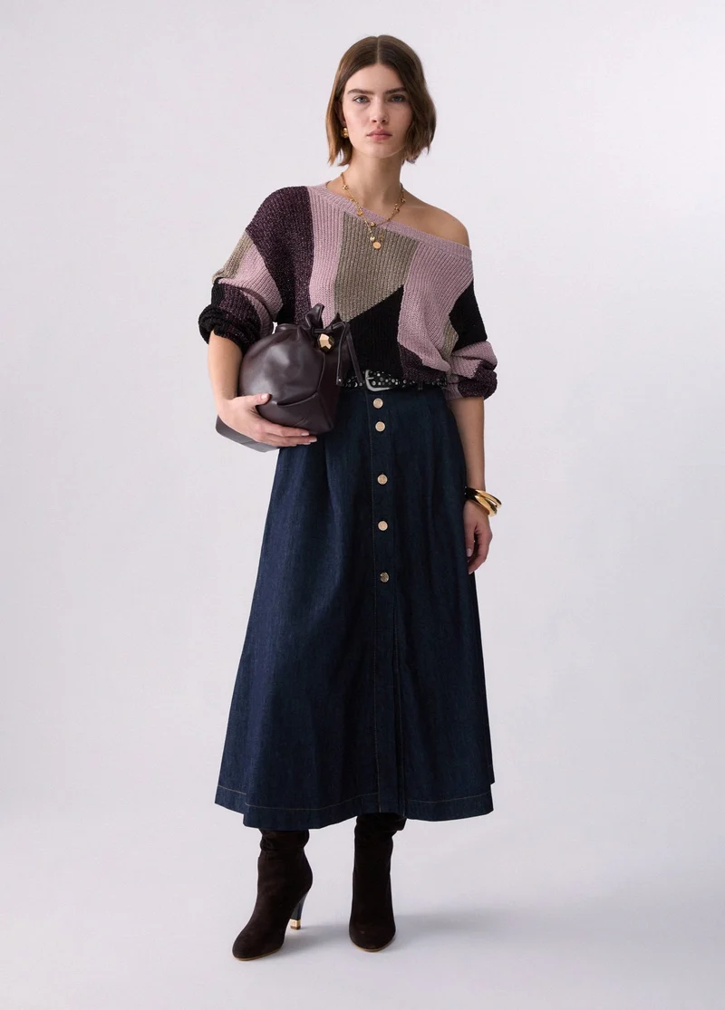 Long Denim Skirt