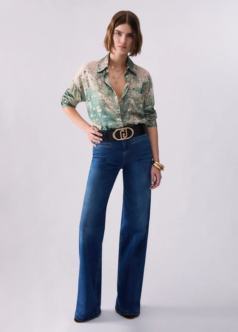 Stonewash Flare Jeans