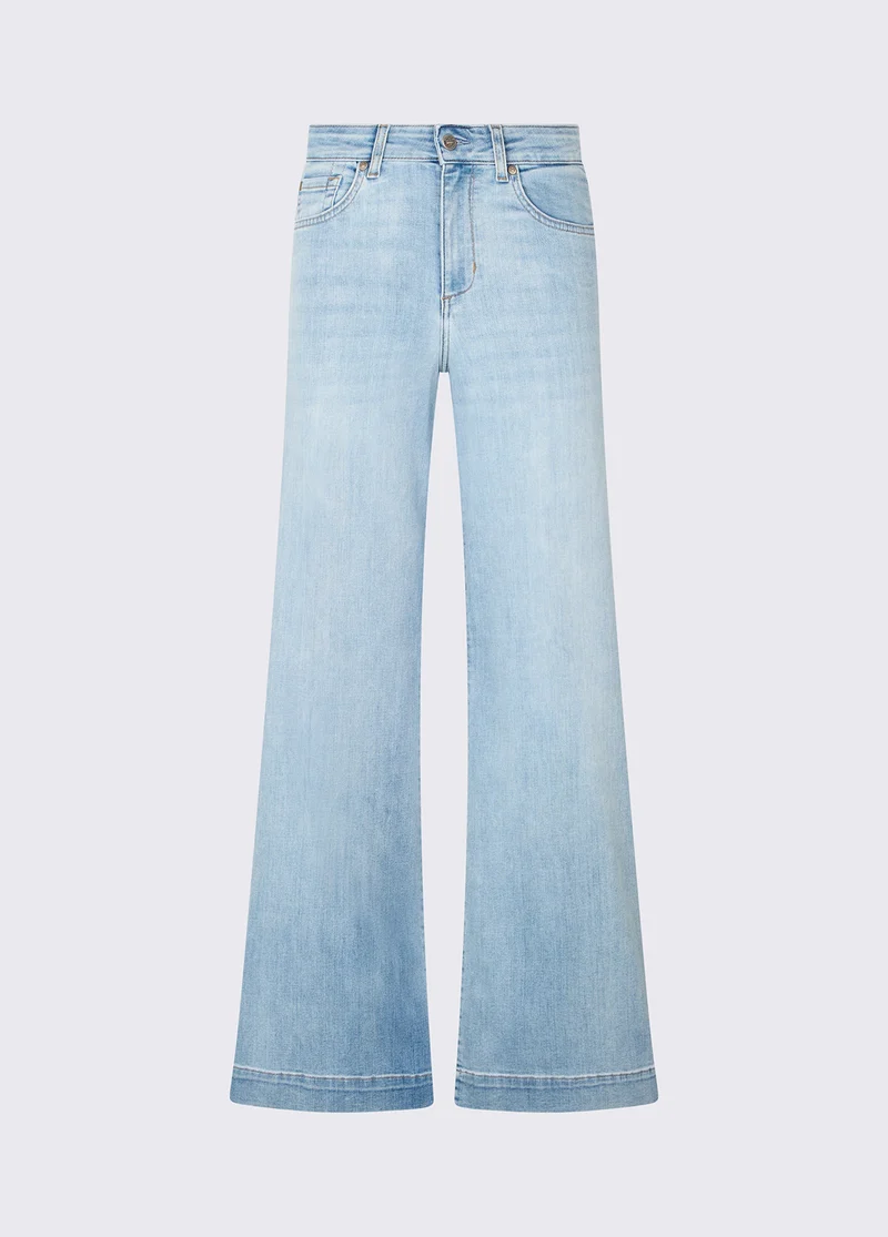Flared jeans with rhinestones