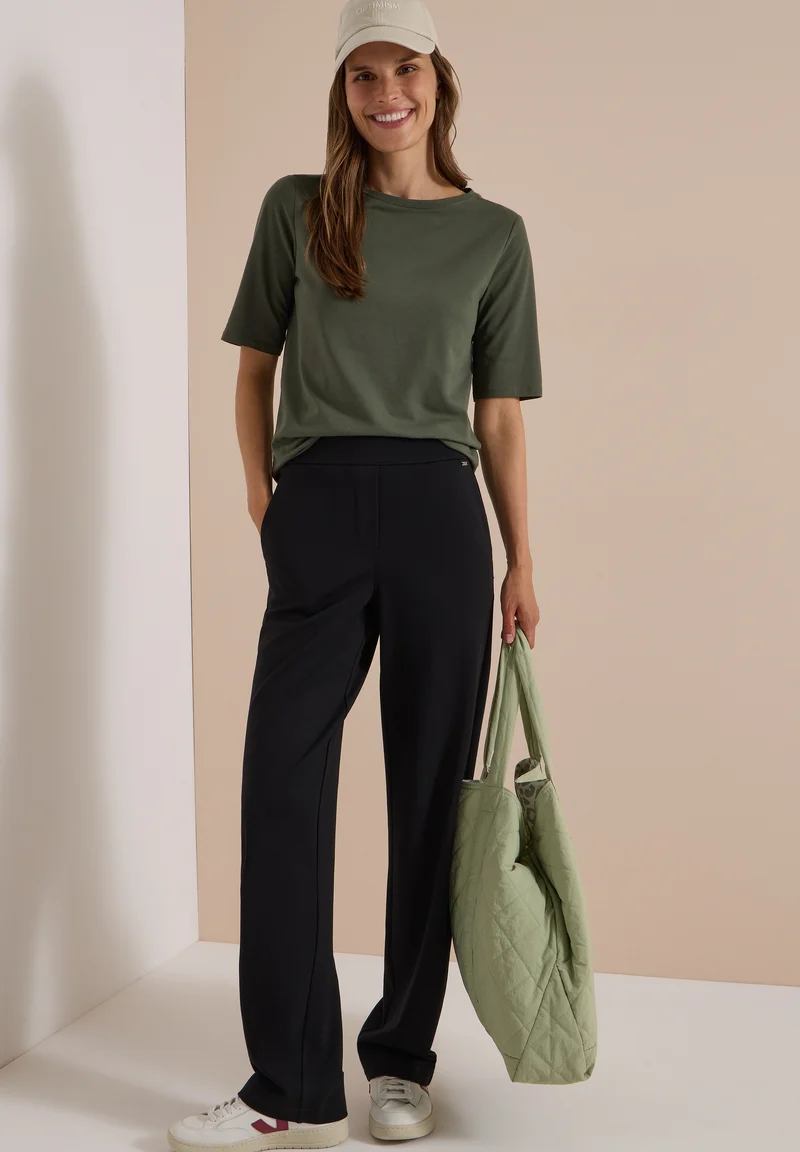CECIL - High Waist Straight Leg Hose im Loose Fit - Farbe: Black