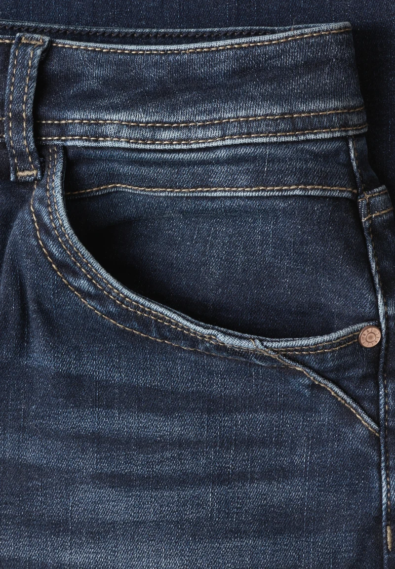 Street One - High Waist Wide Leg Jeans im Loose Fit - Farbe: Dark Blue Clean washed