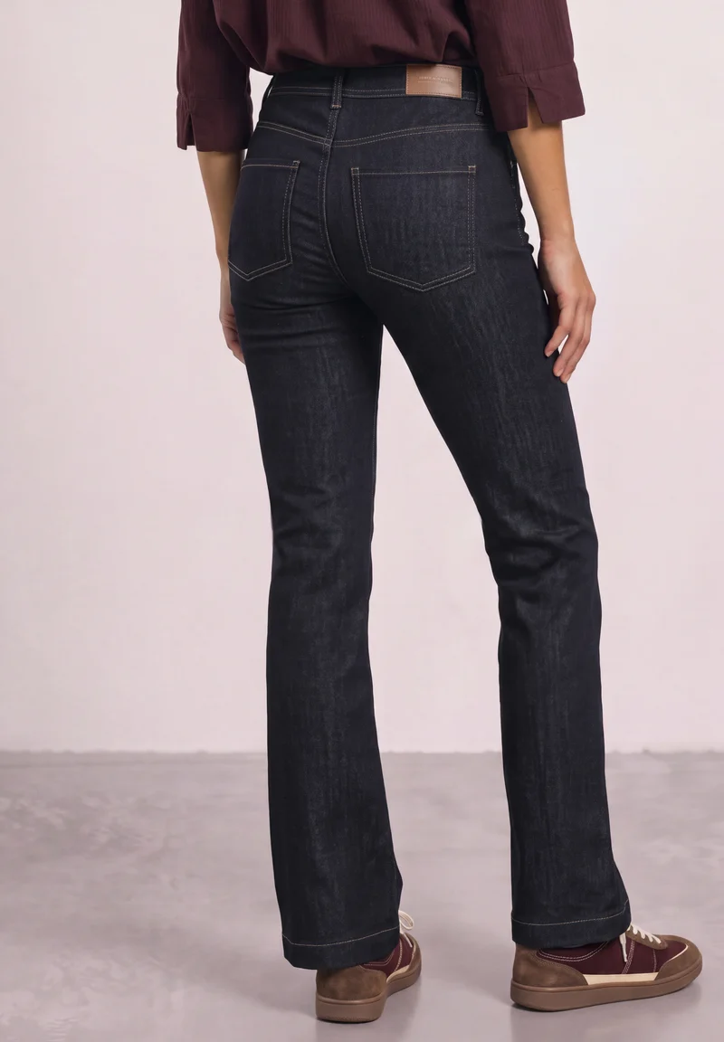 Street One - High Waist Bootcut Jeans im Slim Fit - Farbe: Rinse Soft Washed