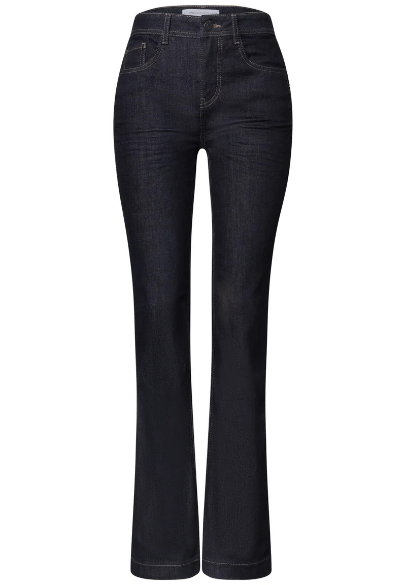 Street One - High Waist Bootcut Jeans im Slim Fit - Farbe: Rinse Soft Washed