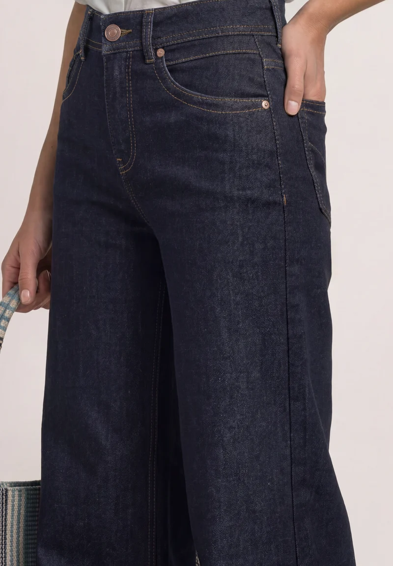 Street One - High Waist Wide Leg Jeans im Loose Fit - Farbe: Rinse Soft Washed