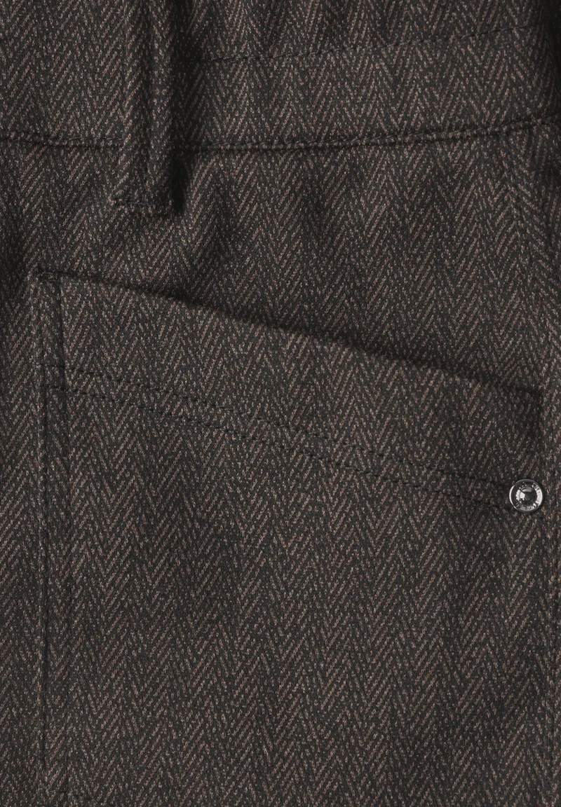 Street One - High Waist Barrel Leg Hose mit Elastikbund - Farbe: black coffee