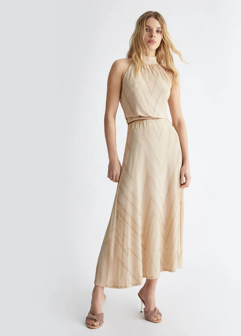 Long Chevron Skirt