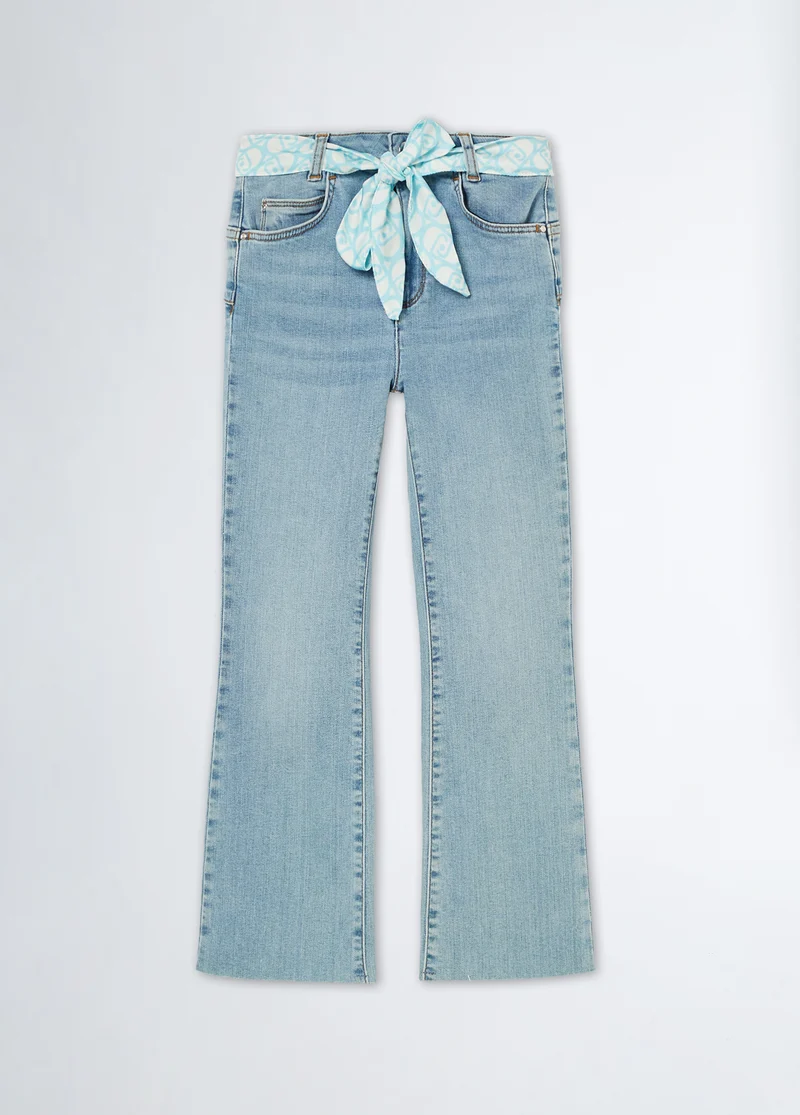 Jeans with Monogram Belt
