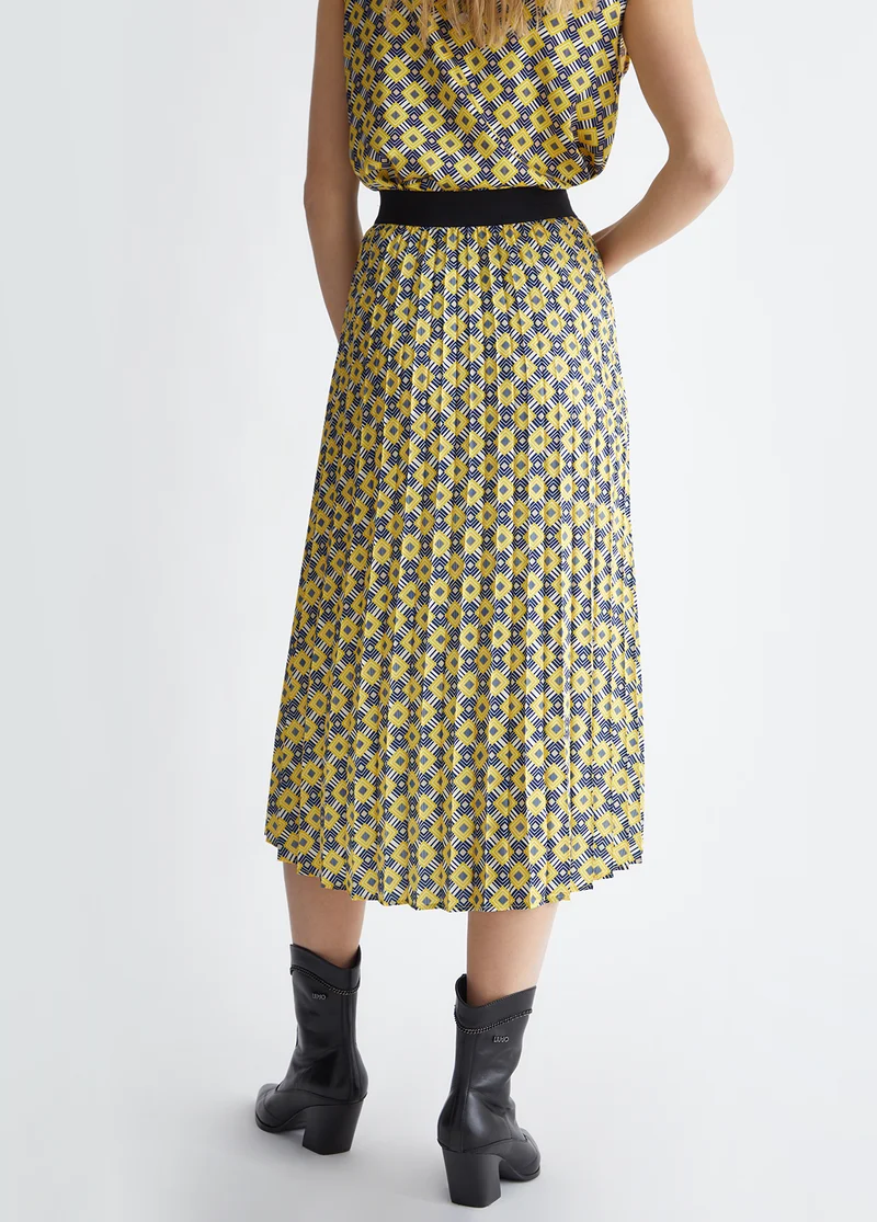 Printed Twill Skirt