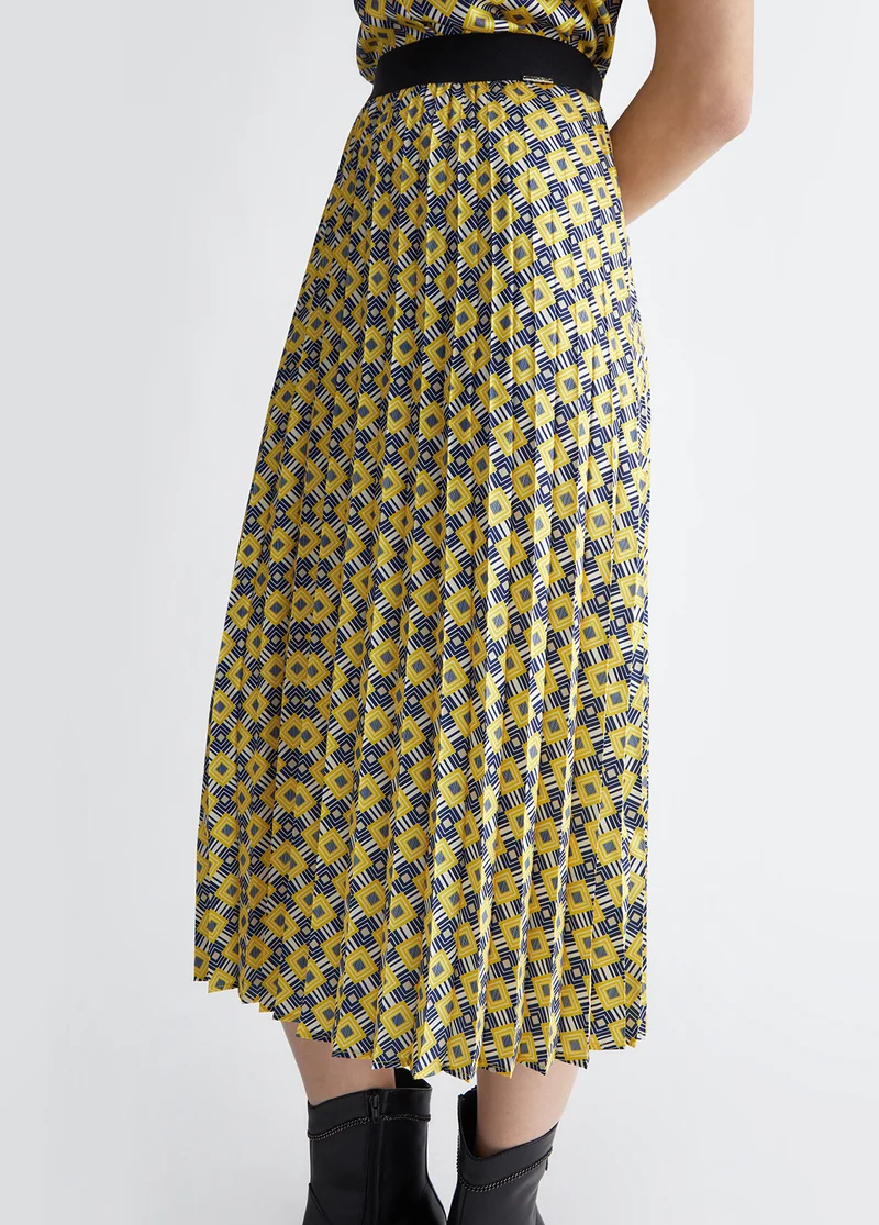 Printed Twill Skirt