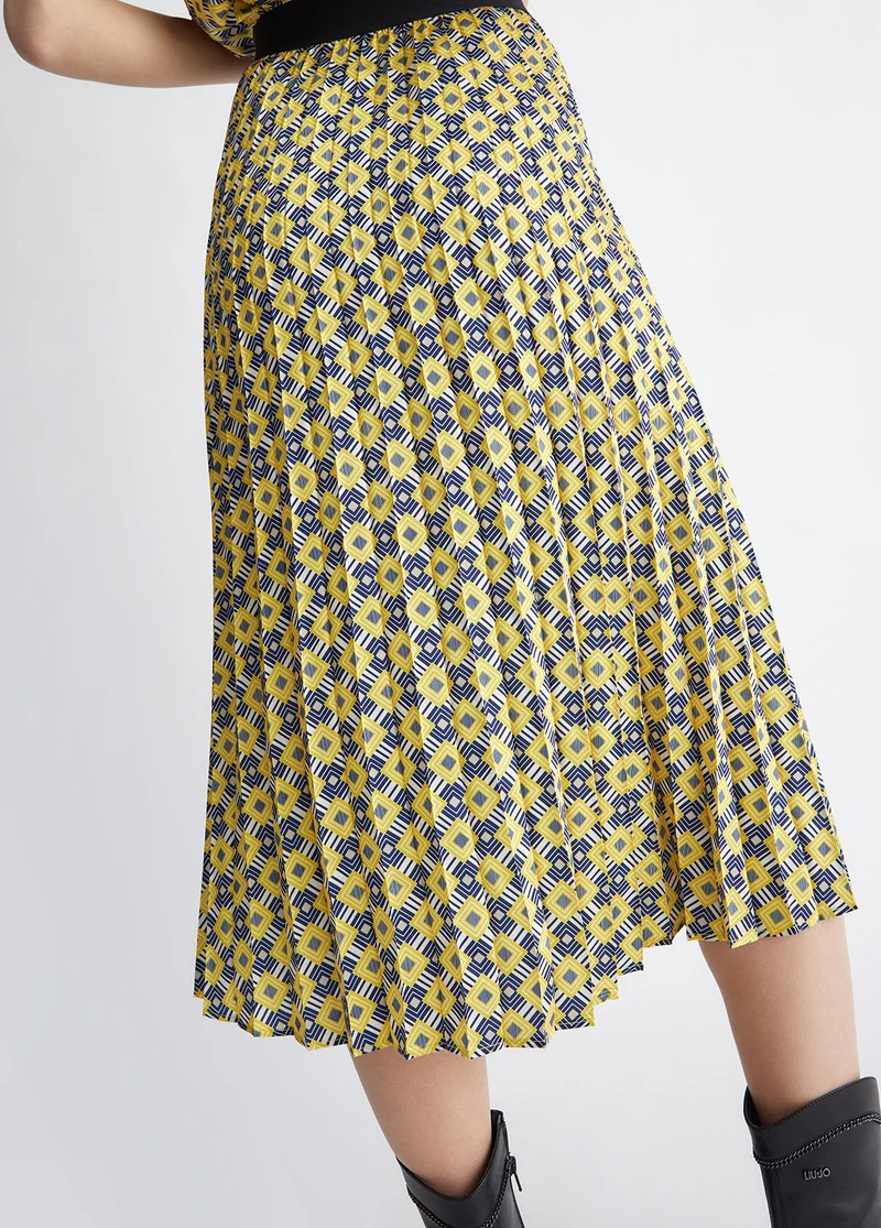 Printed Twill Skirt
