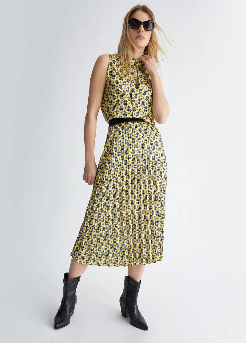 Printed Twill Skirt