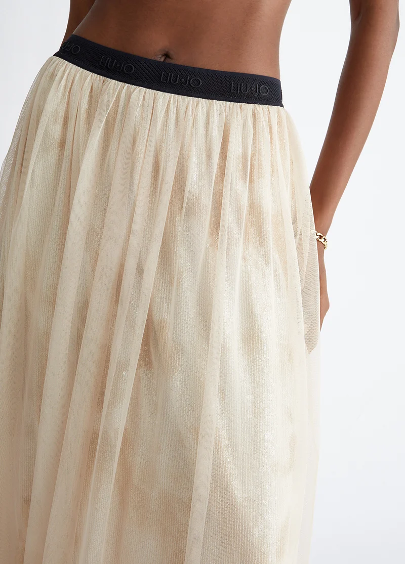 Jersey Skirt with Sequins