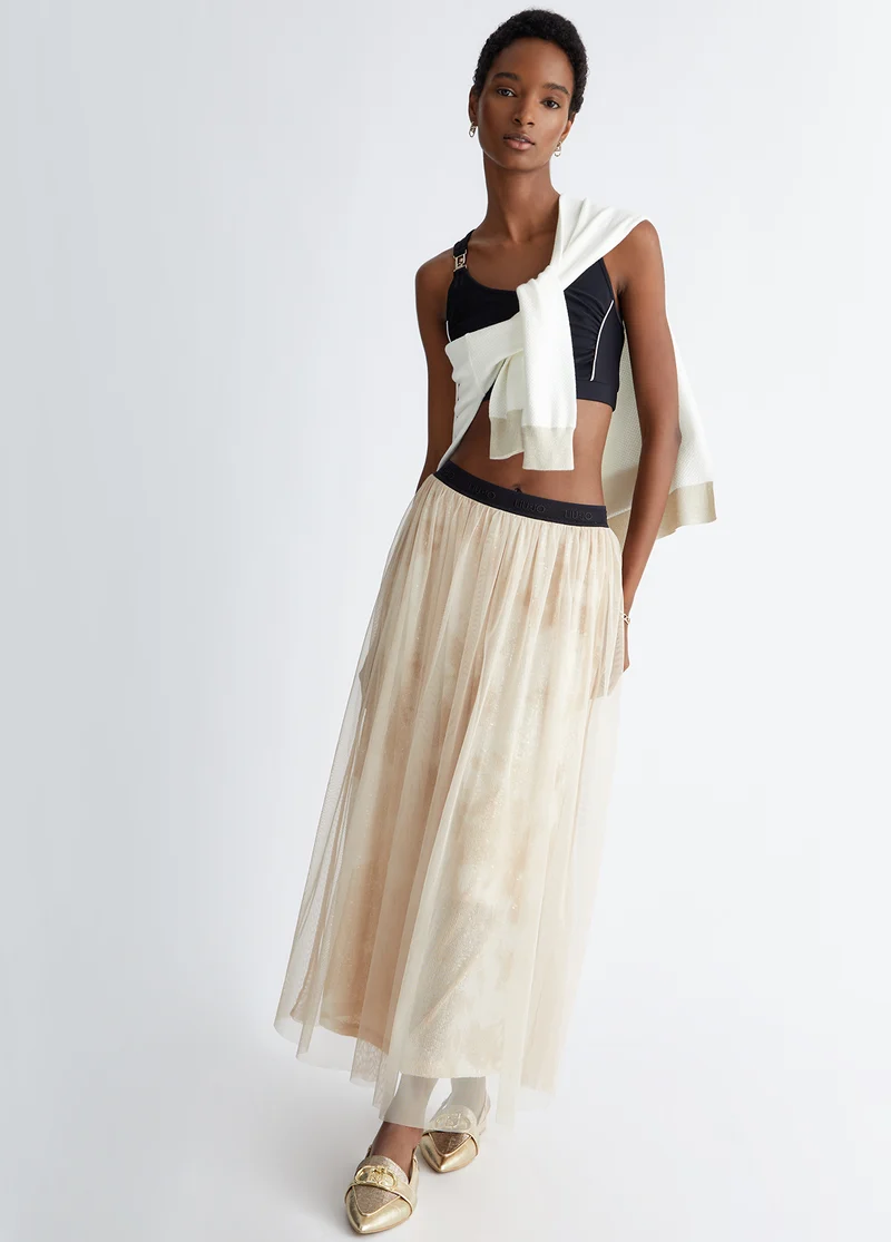 Jersey Skirt with Sequins