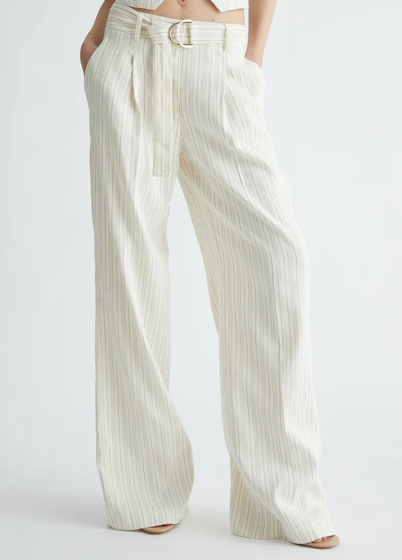 Linen Pinstripe Trousers