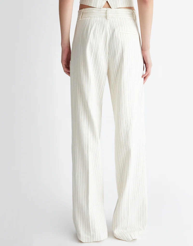 Linen Pinstripe Trousers