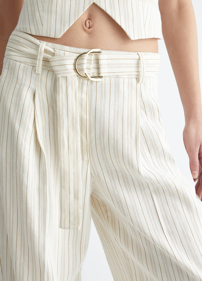 Linen Pinstripe Trousers