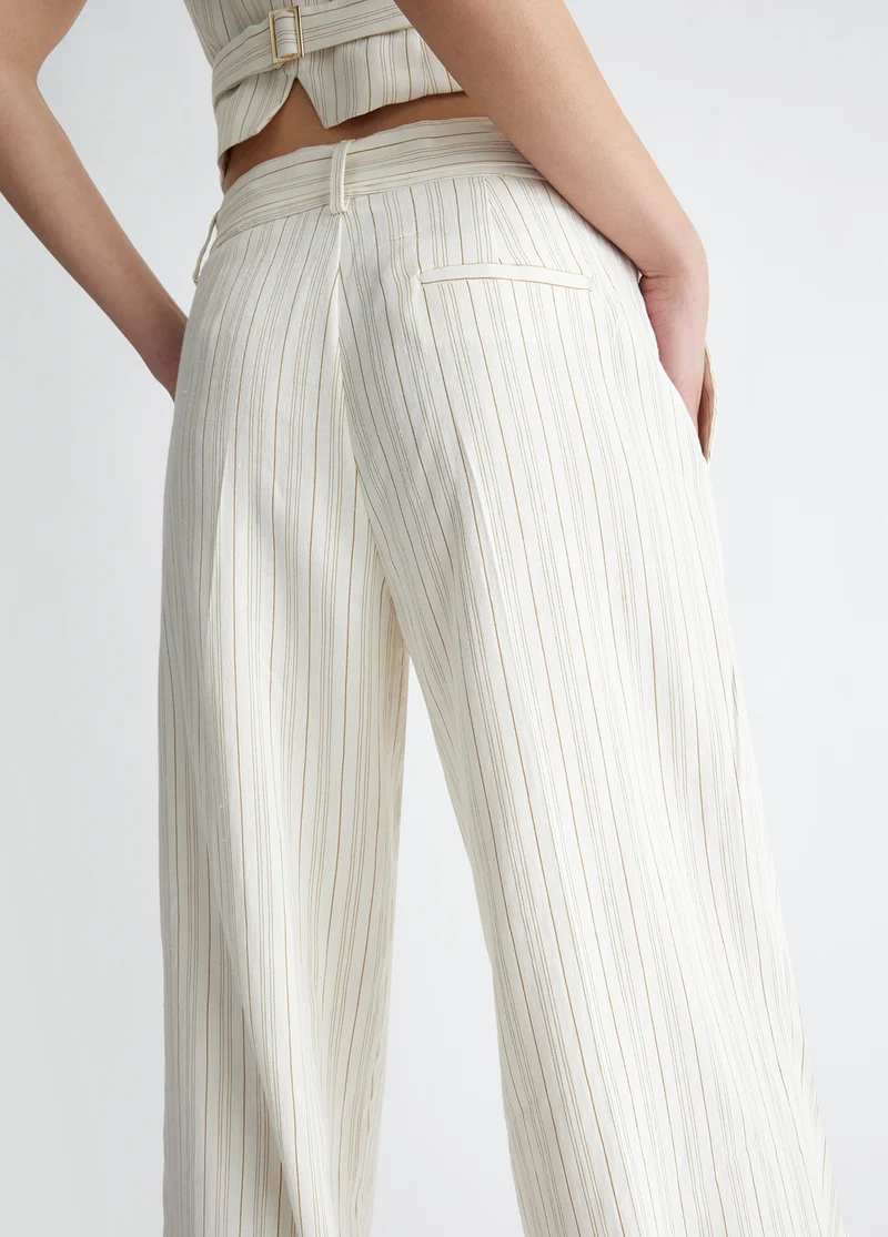 Linen Pinstripe Trousers