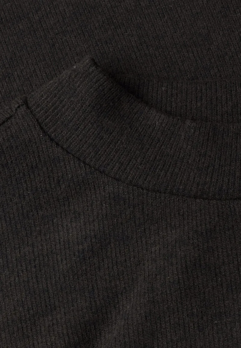 LTD QR soft melange look shirt, black coffee mel.