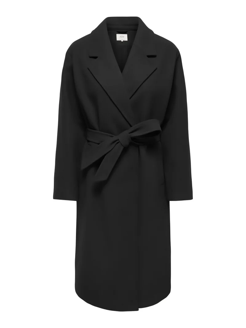 JDYVEGA LONG BELT COAT OTW HAB, Black/SOLID
