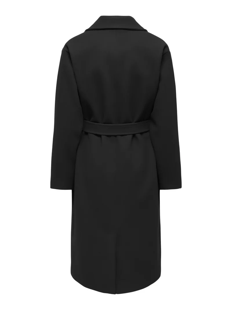 JDYVEGA LONG BELT COAT OTW HAB, Black/SOLID