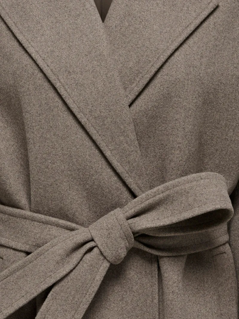 JDYVEGA LONG BELT COAT OTW HAB, Walnut/BLACK MELANGE